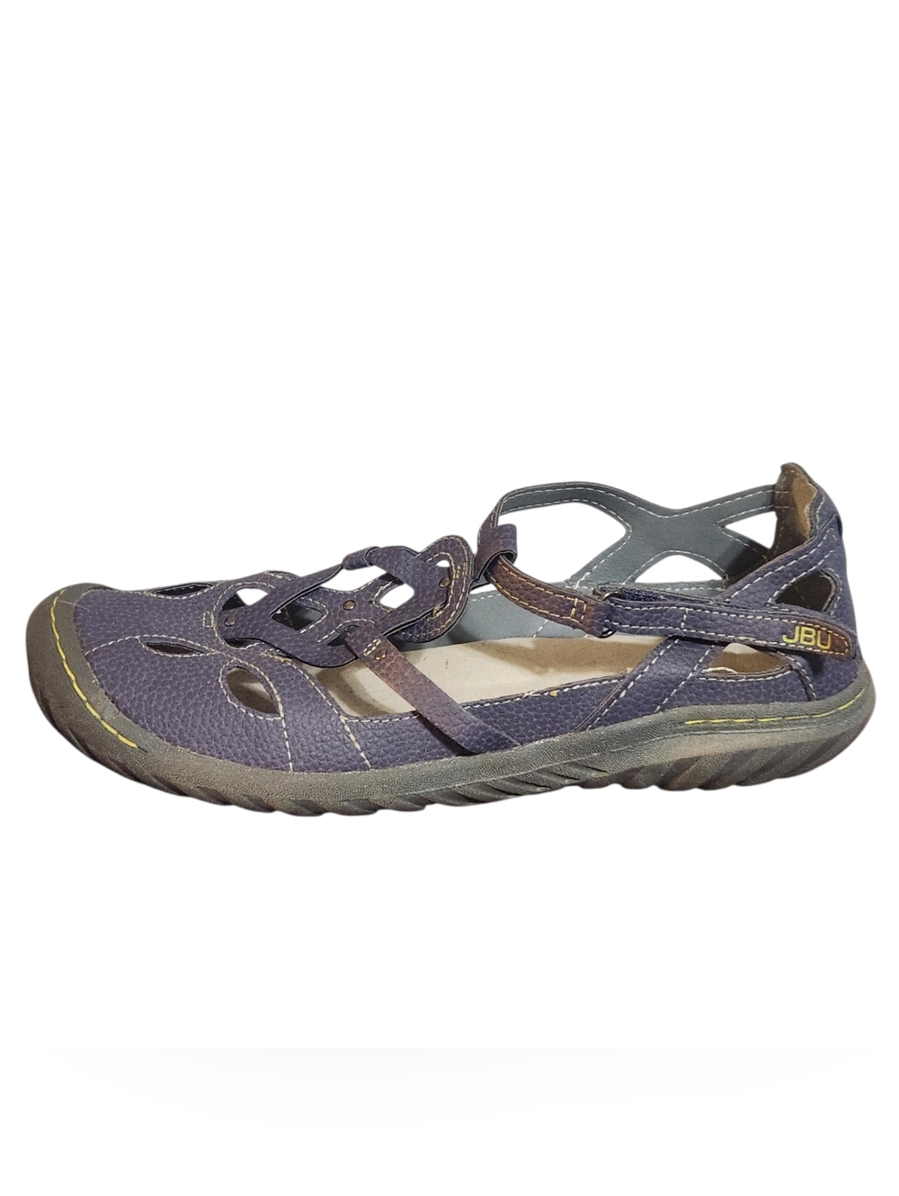 JBU by Jambu 8.5 M Sydney Sandals Flat Shoes Gray T Strap Cut Out